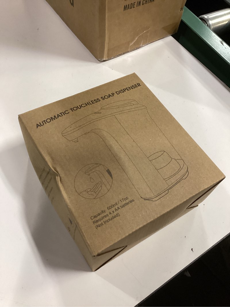 Condition photo showing New/Like New for Automatic Soap Dispenser, Touchless Dish Soap Dispenser 17oz/500ml with Infrared Sensor, 5 Adjustable Soap Levels, Liquid Dispenser for Bathroom Kitchen (Silver)