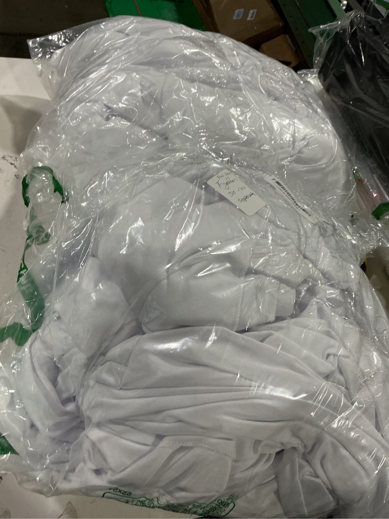 Condition photo showing As Is for partisky 1 pack white tablecloths for rectangle tables 4ft, wrinkle resistant white table cover fitted stretch table cloth with pleated ruffle skirts for party banquet dining birthday wedding white 48" x 24" (4ft-1 pack)