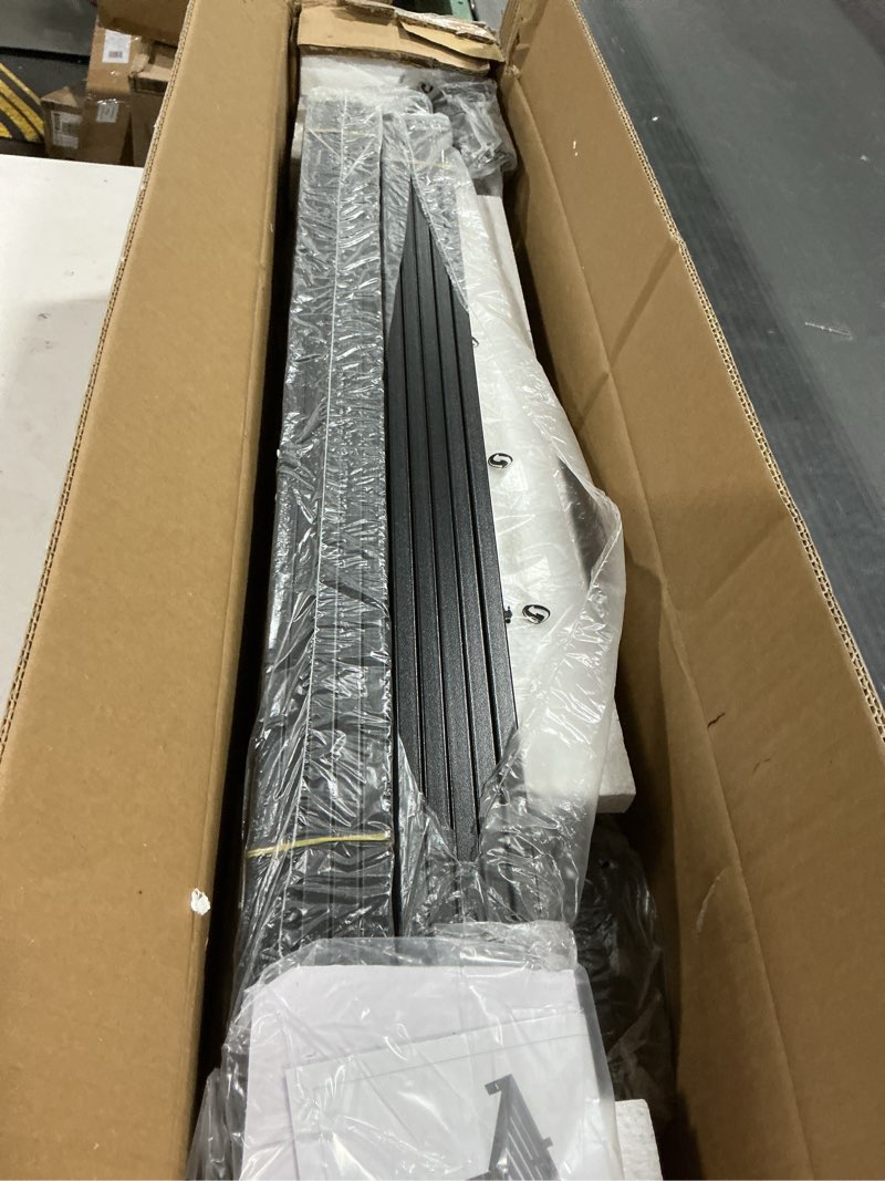 Condition photo showing As Is for 4 Inch Full Bed Frame, Platform Bed Frames with Metal Gaskets, Anti-Slip Mattress Stopper, No Box Spring Needed, Heavy Duty Steel Slat Support, Round Corner Leg, Easy Assembly, Black Full 4 Inch