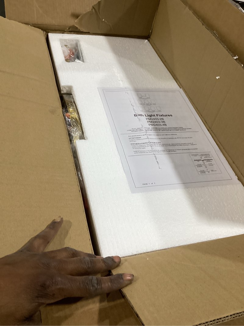Condition photo showing Good Condition for WINSHEN 4-Lights Bathroom Vanity Light Fixtures with Seeded Glass Lampshades Black Industrial Wall Lighting for Over Mirror