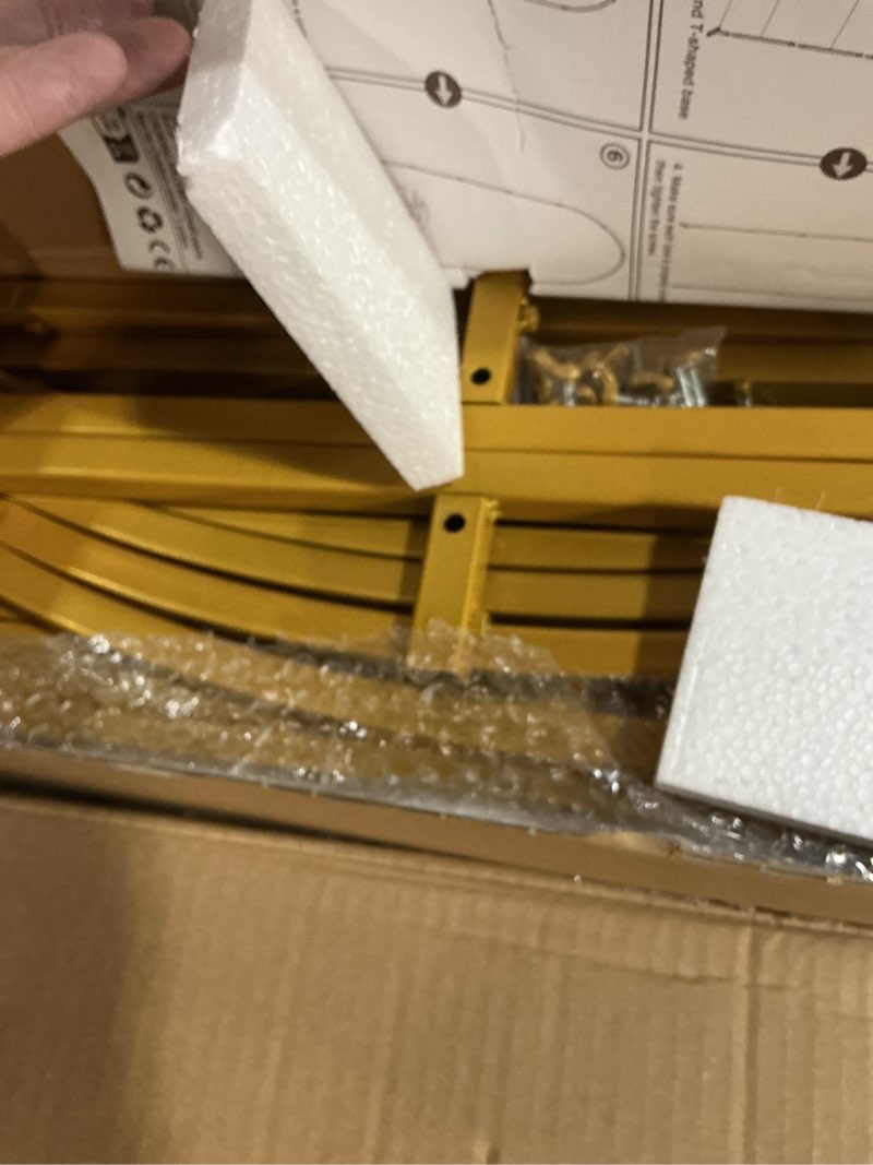 Condition photo showing Good Condition for Putros Metal Arch Backdrop Stand Gold Wedding Arch Stand Set of 2 (7.2FT/6FT) Square Arched Frame fo