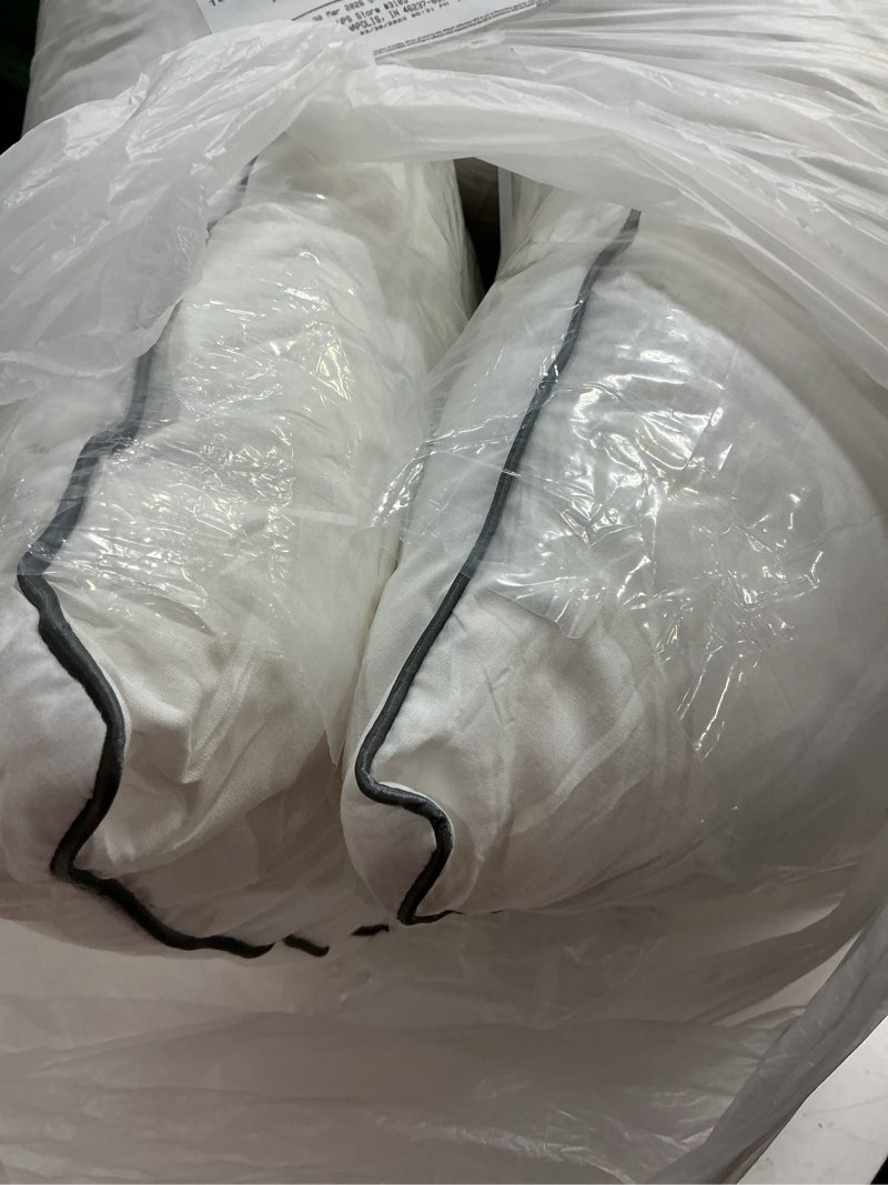 Condition photo showing As Is for pillows standard size set of 4, ultra thick down alternative bed pillows,cooling hotel quality standard pillow for back, stomach or side sleepers, machine washable(white,4 pack) standard 4