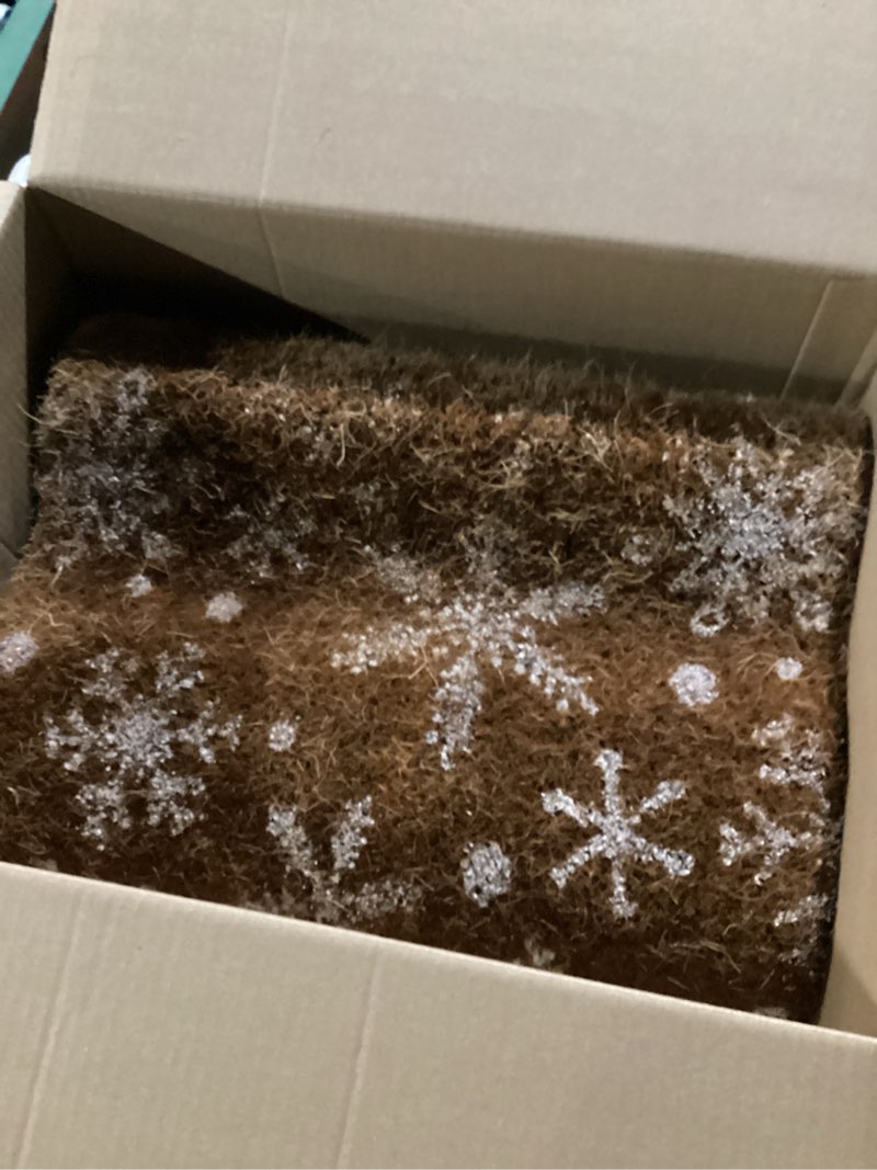 Condition photo showing As Is for KAF Home New Coir Doormat with Heavy-Duty, Weather Resistant, Non-Slip PVC Backing | 17 by 30 Inches, 0.6 Inch Pile Height | Perfect for Indoor and Outdoor Use (Snowflake)