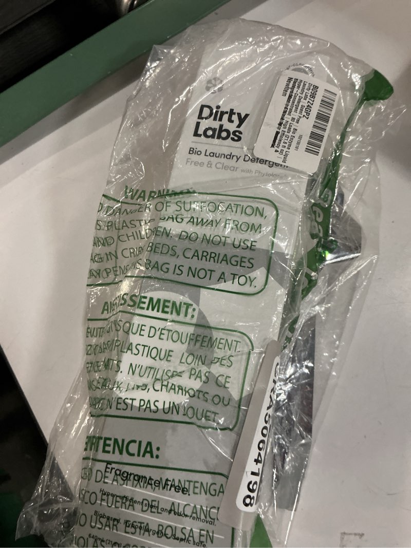 Condition photo showing New/Like New for dirty labs | scent free | bio enzyme liquid laundry detergent | 80 loads (21.6 fl oz) | hyper-concentrated | high efficiency & standard machine washing | nontoxic, biodegradable | stain & odor removal free & clear (scent-free) 21.6 fl oz (pack of 1)