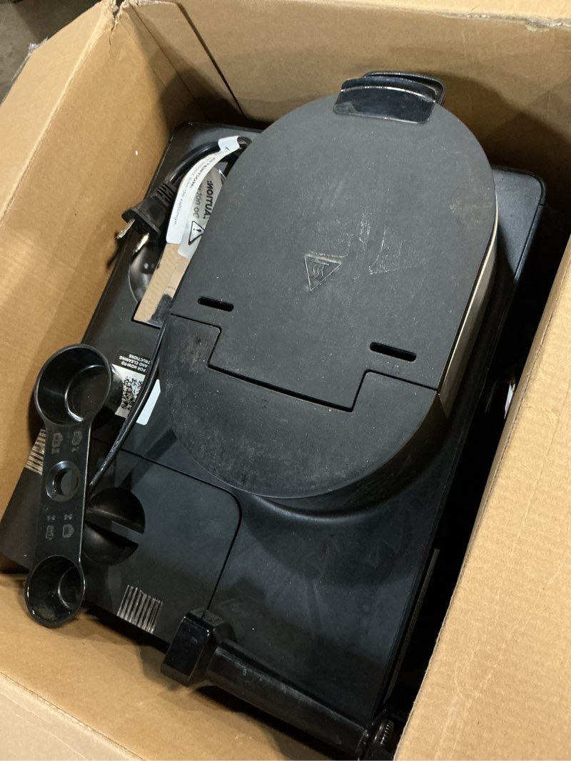 Condition photo showing As Is for ninja espresso & coffee maker & barista system, 3 espresso brew styles, single-serve coffee & nespresso capsule compatible, built-in frother, espresso, cappuccino & latte maker, black, cfn601 espresso & coffee maker deluxe