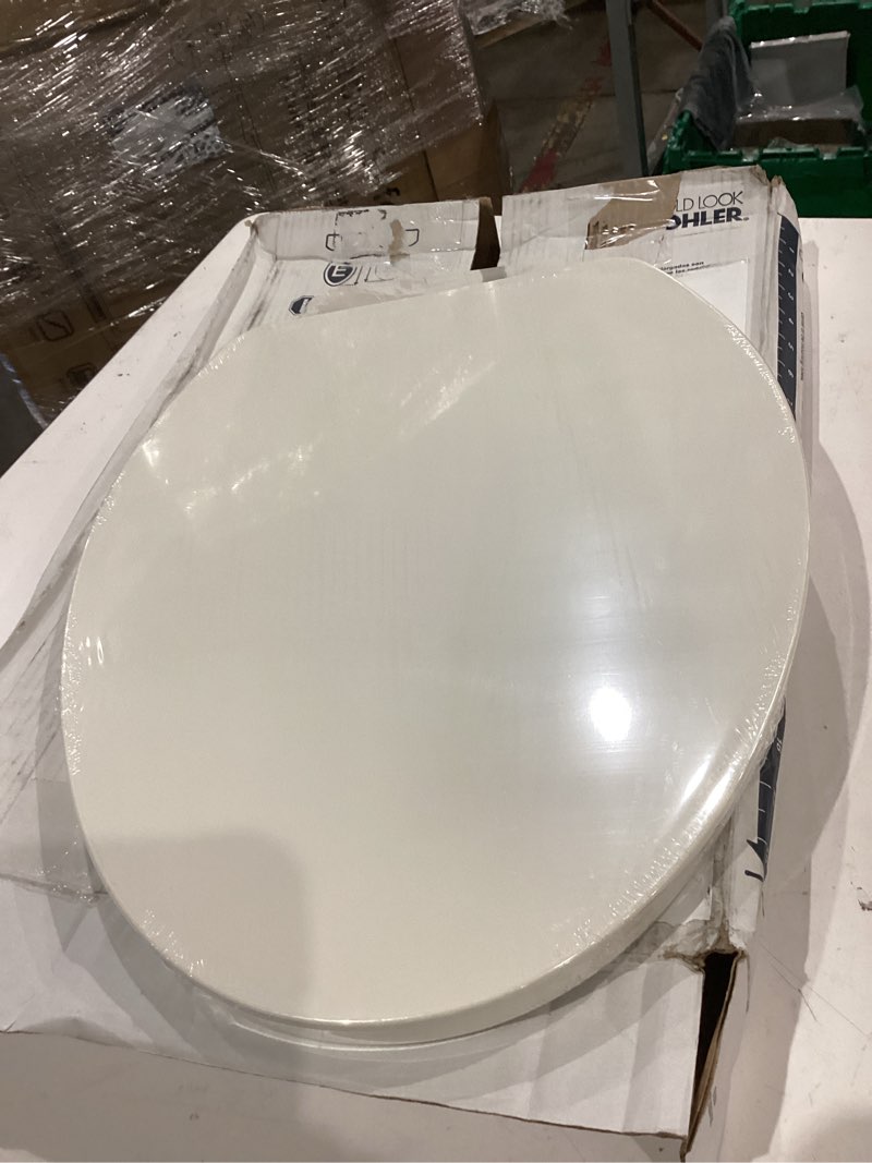 Condition photo showing Good Condition for kohler k-26801-96 impro readylatch quiet close elongated toilet seat, grip-tight bumpers, new home essentials, slam prevention, biscuit