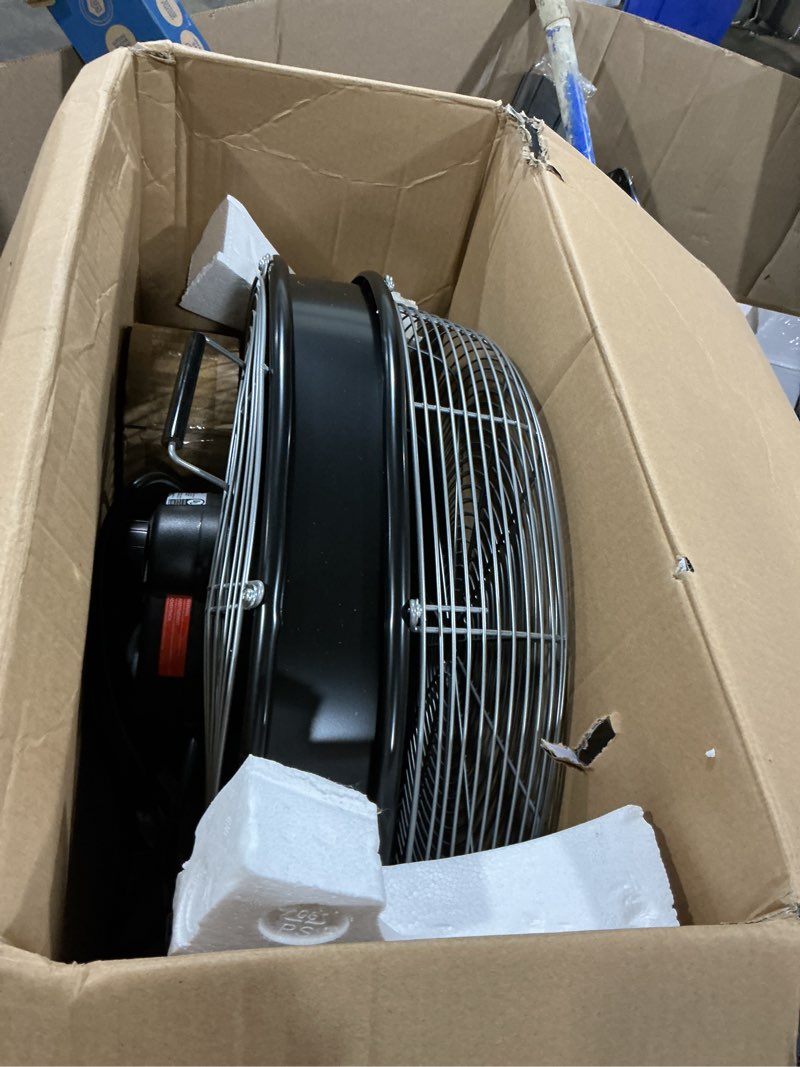 Condition photo showing As Is for utilitech 18-in 3-speed indoor black painting personal fan