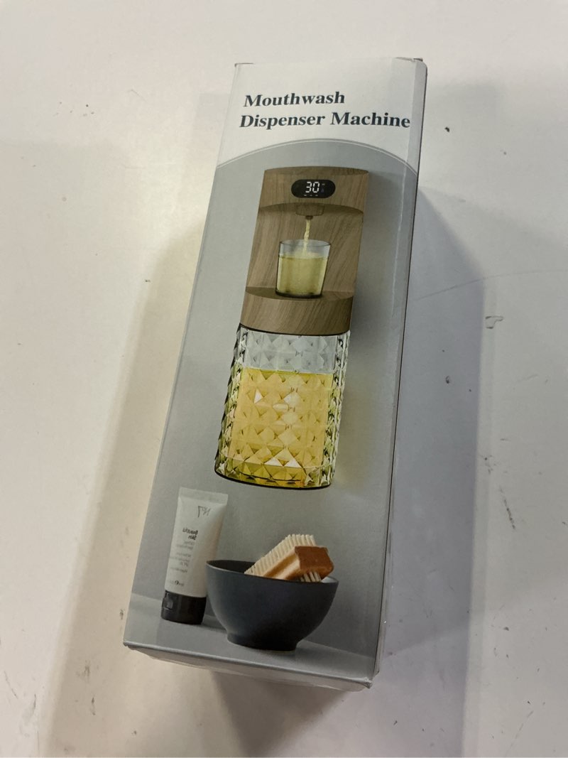Condition photo showing New/Like New for automatic mouthwash dispenser for bathroom,20.29 oz mouth wash dispensers bathroom accessories set with magnetic cups,4 modes wall mounted touchless electric mouthwash dispensers for home kids family marble