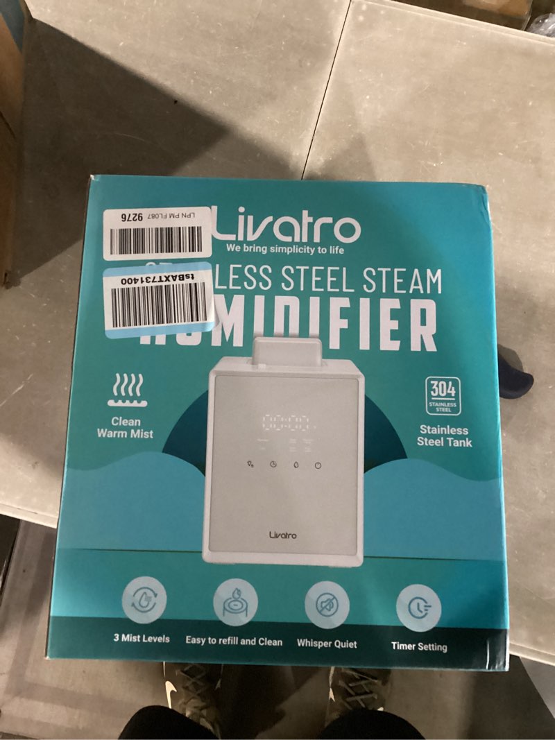 Condition photo showing New/Like New for stainless steel humidifier, 3l warm mist humidifier, easy clean with warm steam humidifier, healthy air mist humidifiers for bedroom living room, with sleep mode and auto-off setting 3lwhite
