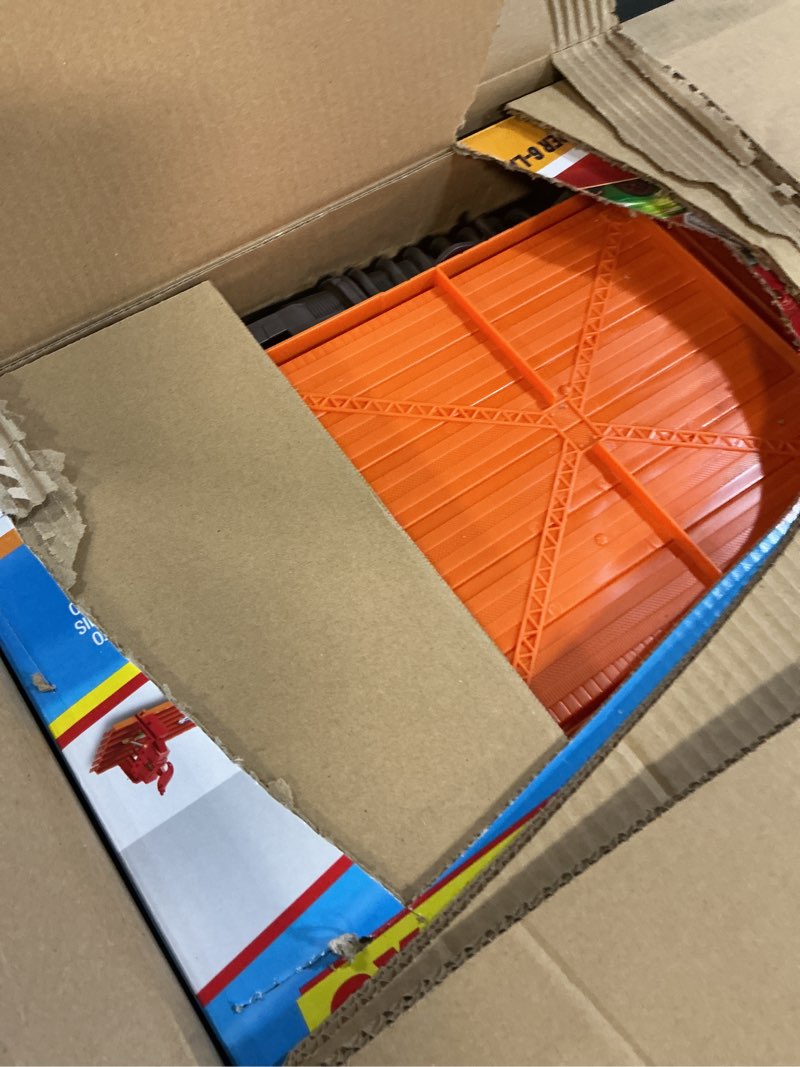 Condition photo showing Good Condition for hot wheels toy car playset with lights, sounds & 6 1:64 scale vehicles, super 6-lane raceway, 8-foot track that rolls up for storage (amazon exclusive)