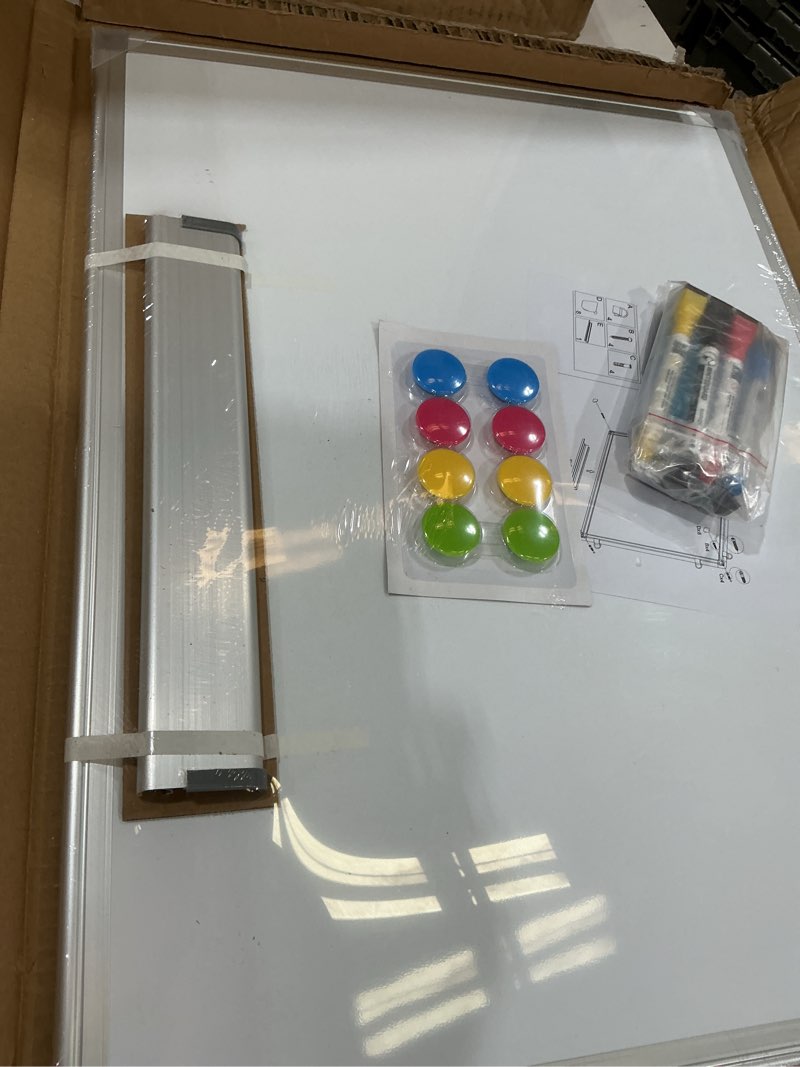 Condition photo showing As Is for viz-pro magnetic dry erase board, 24 x 18 inches, silver aluminium frame