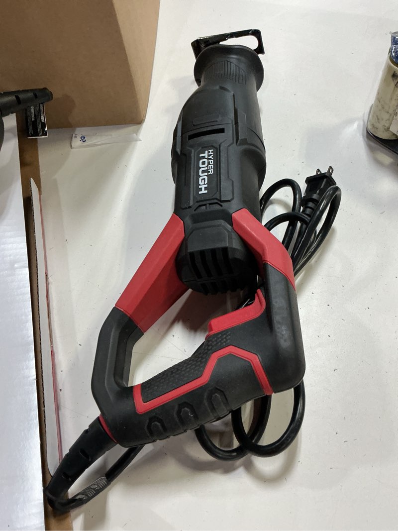Condition photo showing As Is for hyper tough 6.5amp corded reciprocating saw, model number 3329