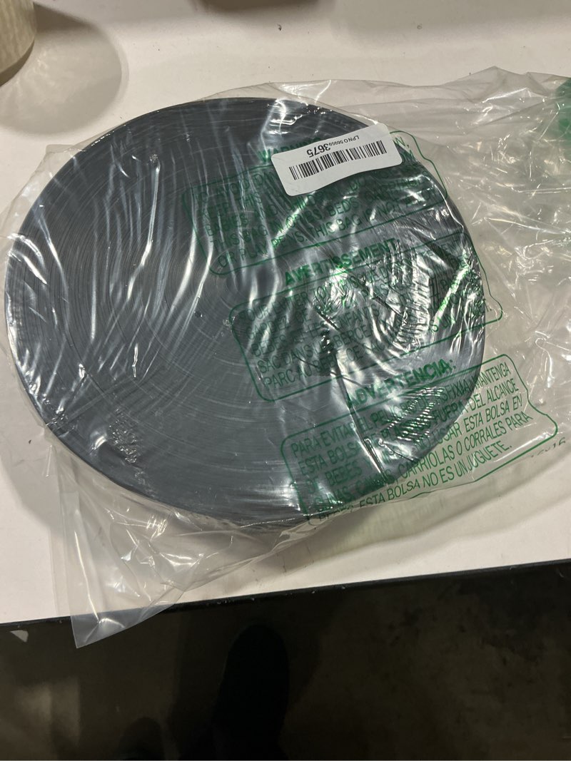 Condition photo showing Good Condition for chain link fence privacy strip, 246 ft. black | fence privacy stripincludes 200 clasps + one hole punch ?suitable for decks, patios,grates, wire mesh and more.