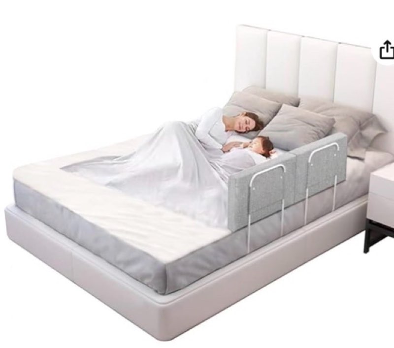 Bed Rail Bumpers for Toddlers, for Elderly Adults Safety, Bed Side Guard Rails for Kids, Twin?Queen & King Full Size Beds?Gray, 2 Packs?