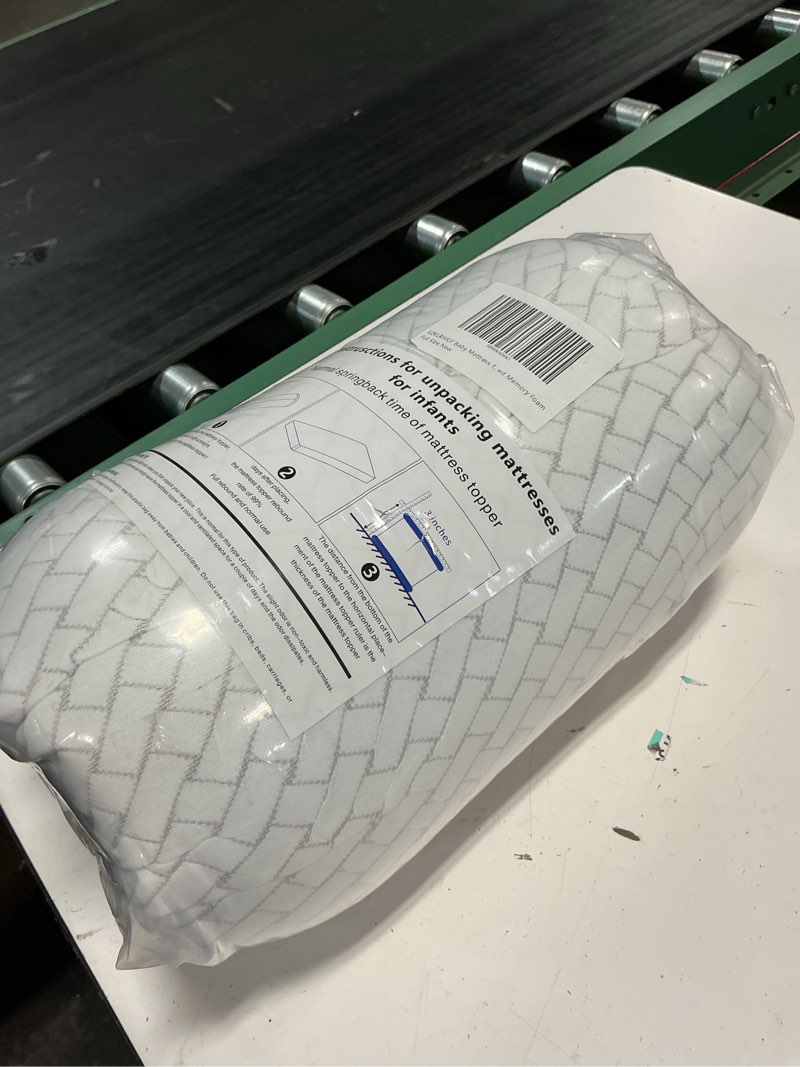 Condition photo showing Good Condition for crib mattress full size dual sided memory foam toddler mattress | breathable,non-slip bottom,removable washable cover,soft,quiet, no odor,skin friendly fabric