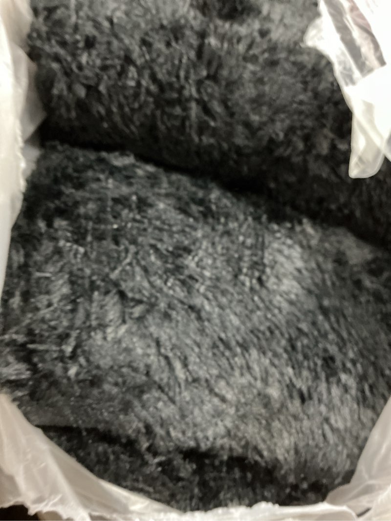 Condition photo showing Good Condition for Merelax Soft Modern Indoor Large Shaggy Rug for Livingroom Bedroom Decor Aesthetic, Non-Slip Plush Fluffy Area Rugs for Boys Dorm Nursery Indoor Accent Floor Carpet 8x10Feet, Black 8' x 10' (Rectangular) Black
