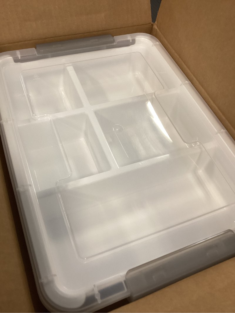 Condition photo showing Good Condition for citylife 17 qt plastic storage box with removable tray craft organizers and storage clear storage container for organizing bead, tool, sewing, playdoh 17 qt- 1 pack