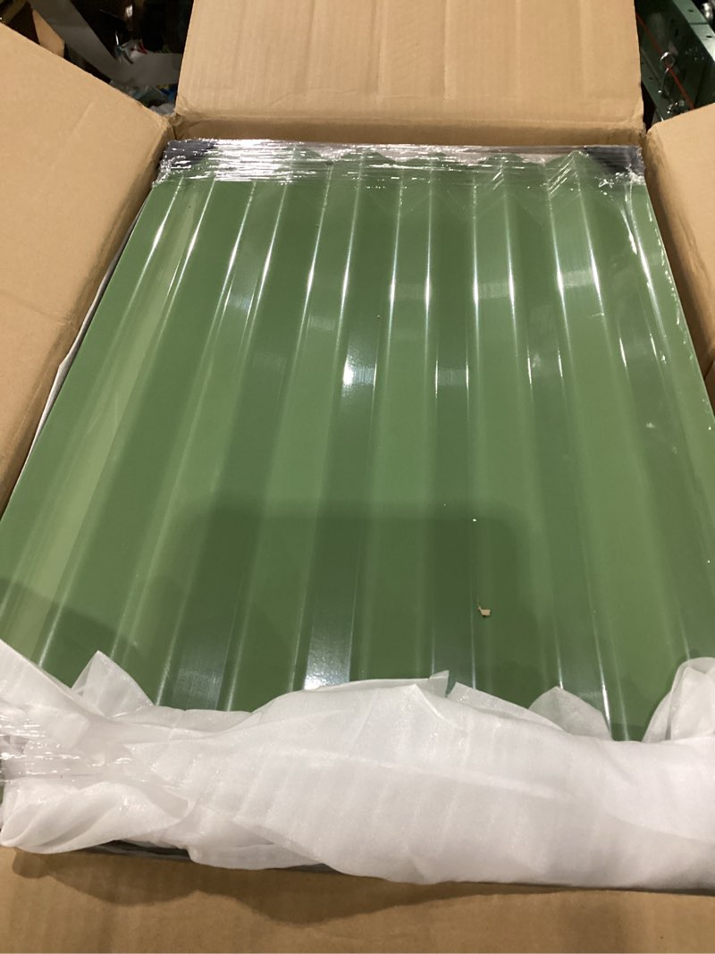 Condition photo showing Good Condition for g good gain raised garden beds - 8x2x1.4ft galvanized planter boxes kit with protective tape & gloves & tools | oval metal outdoor raised bed for gardening vegetables, fruits, flowers, herbs, oliver 8×2×1.4ft (1 pack) oliver green