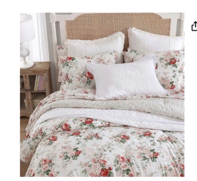 Laura Ashley - King Comforter Set, Reversible & Naturally Soft Cotton Flannel Bedding w/Matching Pil
