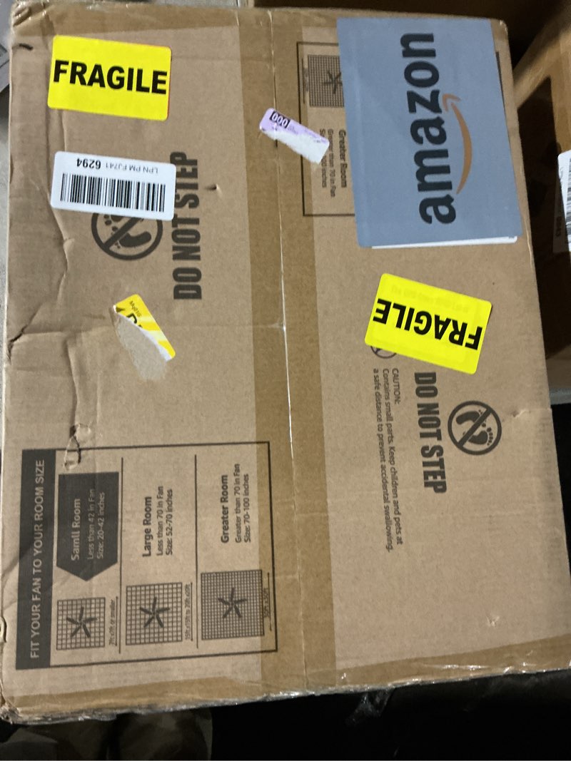 Condition photo showing Good Condition for LEDIARY 23" Caged Ceiling Fan with Light, Large Flush Mount, App&Remote Control, Low Profile Bladeless Fan Light Fixture 6 Speed, Reversible and Quiet Motor-Black Black 23 Inch