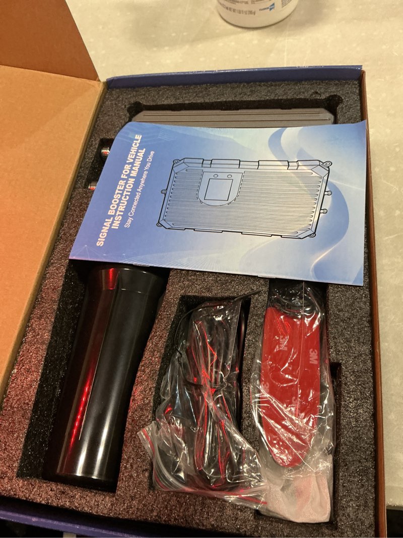 Condition photo showing Good Condition for rv cell phone signal booster for truck suv overland camper, 70db cellular repeater for at&t t-mobile us cellular 5g 4g lte 3g on band 2/4/5/12/17/25/66, 360° omni antenna & lcd display, fcc certified