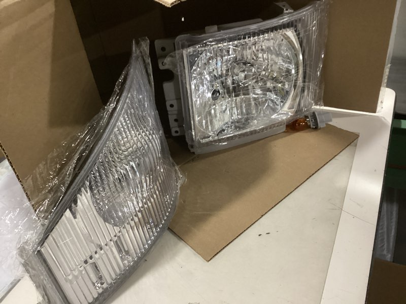 Condition photo showing As Is for (Incomplete) Headlight Corner Lamp Assembly Set, 2008-2020 NPR NPR-HD NQR NRR, Left Driver and Right Passenger Side Headlights Replacement OEM 8975851702, 8975851712 (1 Pair)