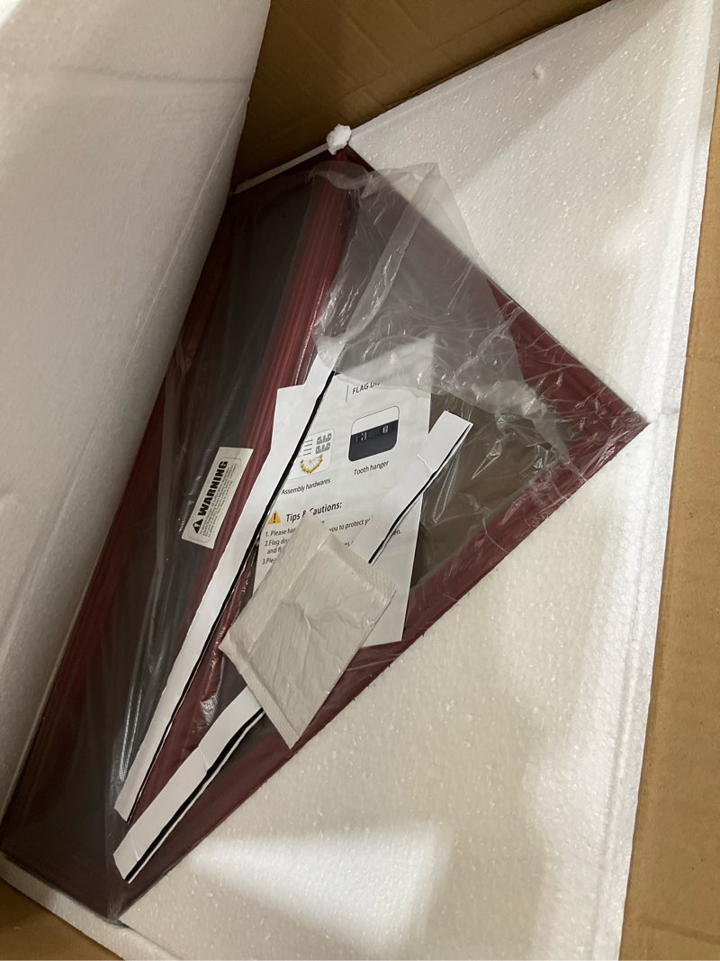 Condition photo showing Good Condition for Tieeqe Large Military Shadow Box Solid Wood Burial Flag Display Case for American Veteran Flag Display Fit a Folded 5'x9.5' Flag Military Flag Display Case, Mahogany Finish