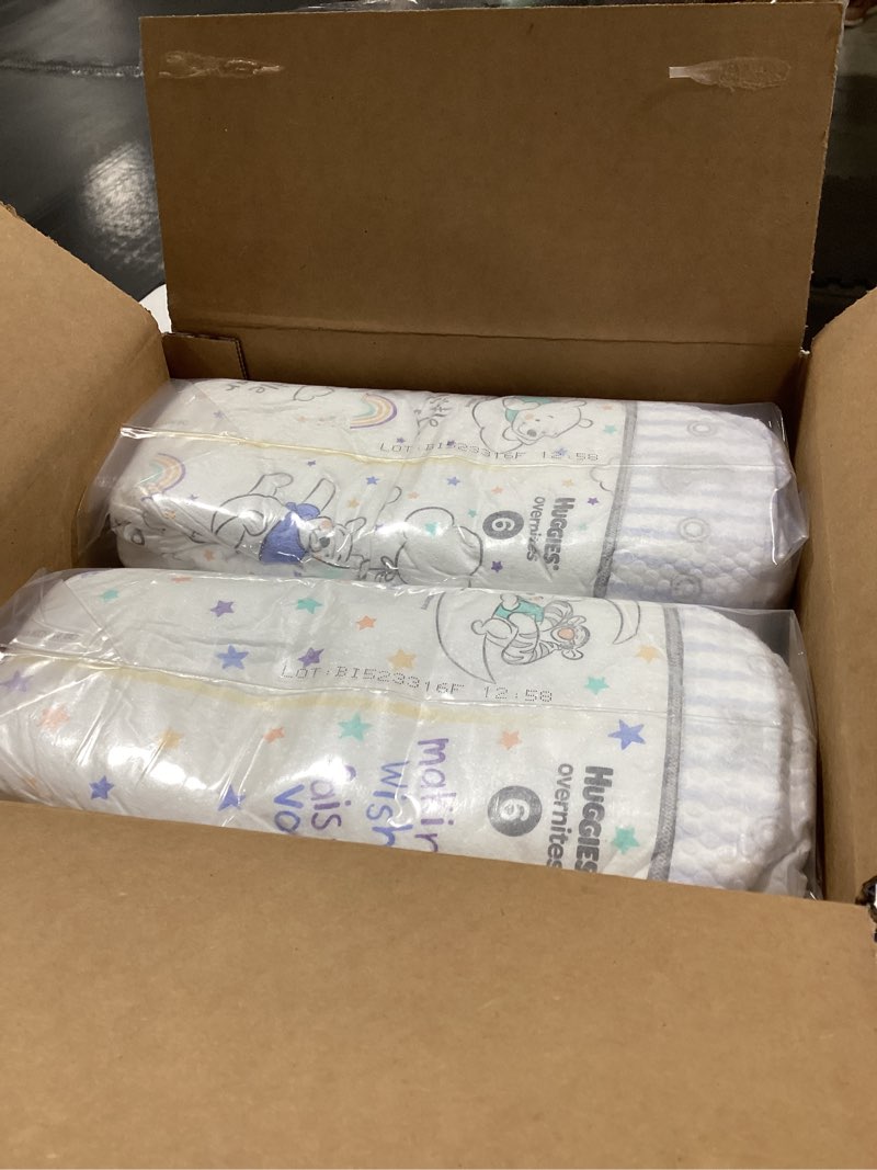 Condition photo showing New/Like New for Huggies Overnites Size 6 Overnight Diapers (35+ lbs), 42 Ct, Packaging May Vary Size 6 42