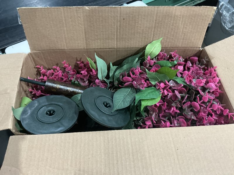 Condition photo showing Good Condition for not exact but similar to 2pack 4ft artificial bougainvillea topiary trees for outdoor, fake silk flowers plants bushes with ground spike, faux uv resistant shurbs trees for outside,front porch,patio,balcony decor