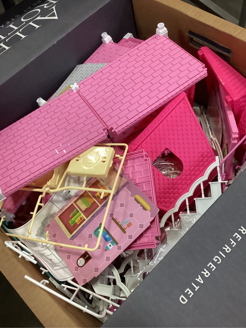 Condition photo showing As Is for Villa Playset for Girls Ages 3-7, 4-Story 12 Room House with 2 Dolls, Furniture and Accessories, Indoor Playset Girls Toys for Ages 6-8, Pretend Toddler Toy, Birthday Gifts for Kids 4-8 12 Rooms and 33 Furniture