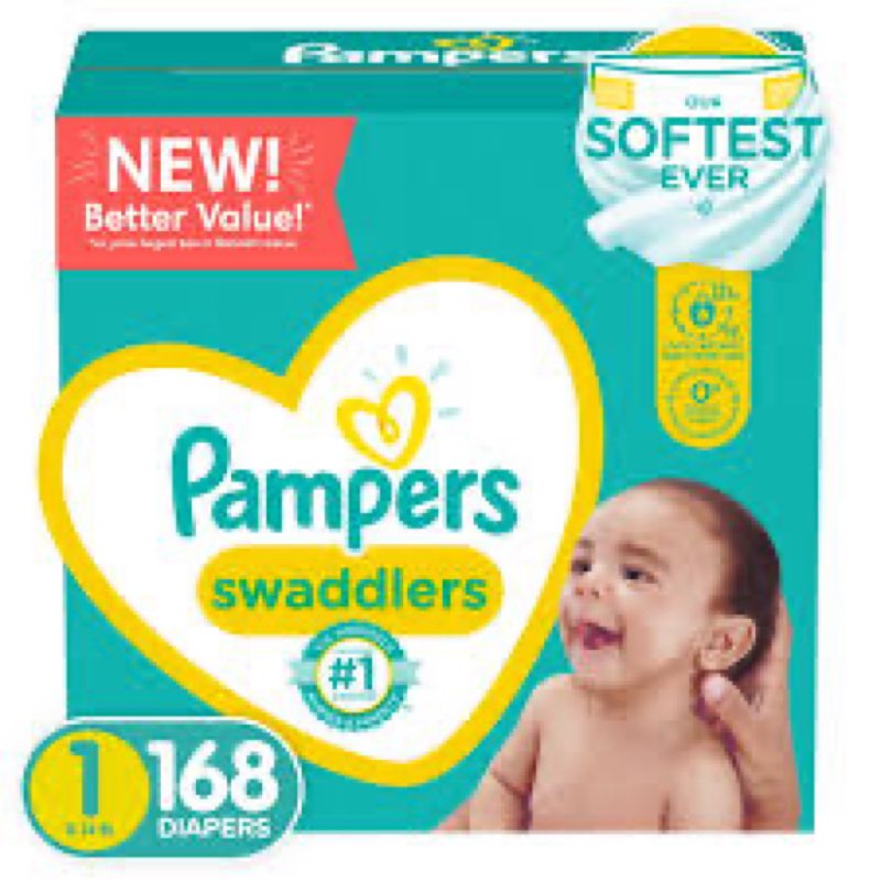 Pampers Swaddlers Diapers Size 1 168 Count (Select for More Options)