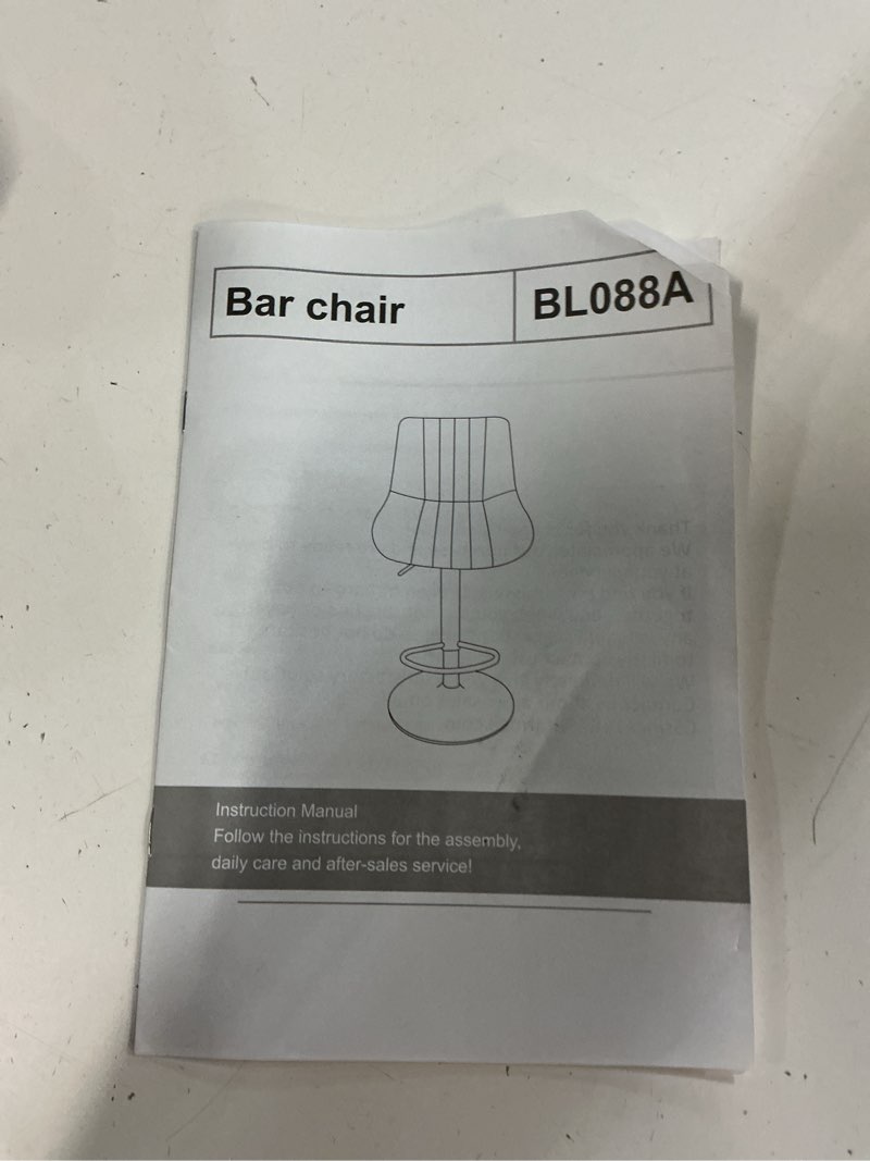 Condition photo showing Good Condition for Nalupatio Bar Stools Set of 2, Adjustable Modern Swivel Bar Stools with Backs, Counter Height Performance Fabric Island Chairs for Home Kitchen, Black Newblack Set of 2