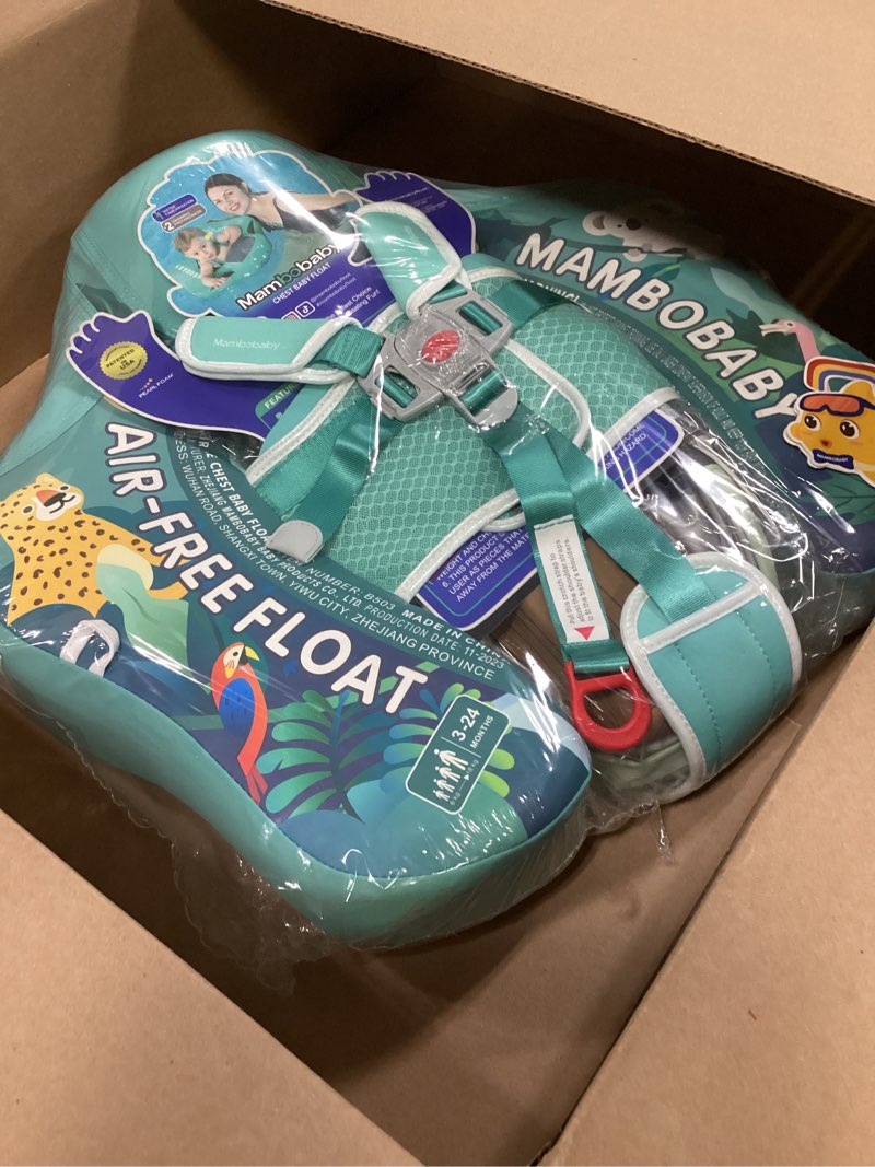 Condition photo showing Good Condition for Mambobaby Baby Pool Float with Canopy & Tile, Kalolary Non-Inflatable Baby Swim Float Infant Swim Trainer Ring Toddler Pool Float with Adjustable Strap for 3-24 Months Age Boys Girls Green Forest