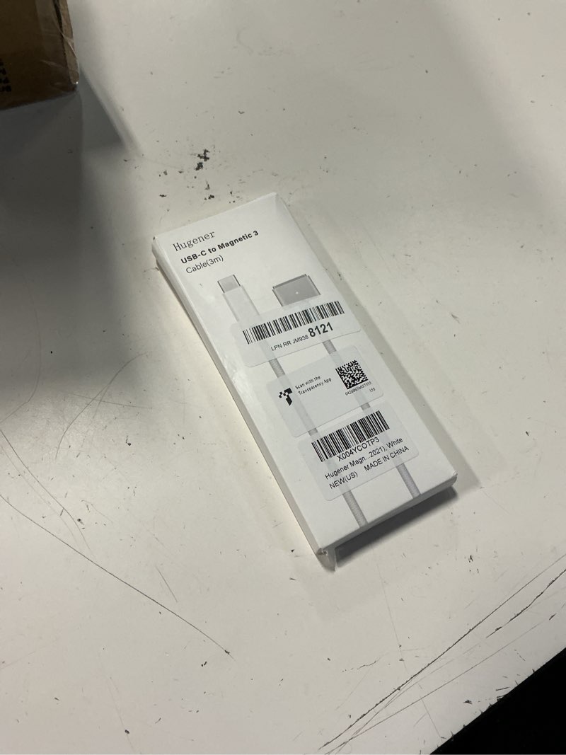 Condition photo showing New/Like New for hugener magnetic 3 cable usb-c 9.8ft for m5/m4/m3/m2 macbook air pro charger white 9.8ft