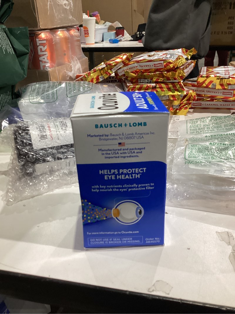 Condition photo showing New/Like New for Ocuvite 50+ Eye Vitamin & Mineral Supplement, Multivitamin for Vision & Ocular Health with Omega-3, Zinc, Vitamins C & E, Lutein & Zeaxanthin, Zinc Supplements for Women and Men, 90 Softgels