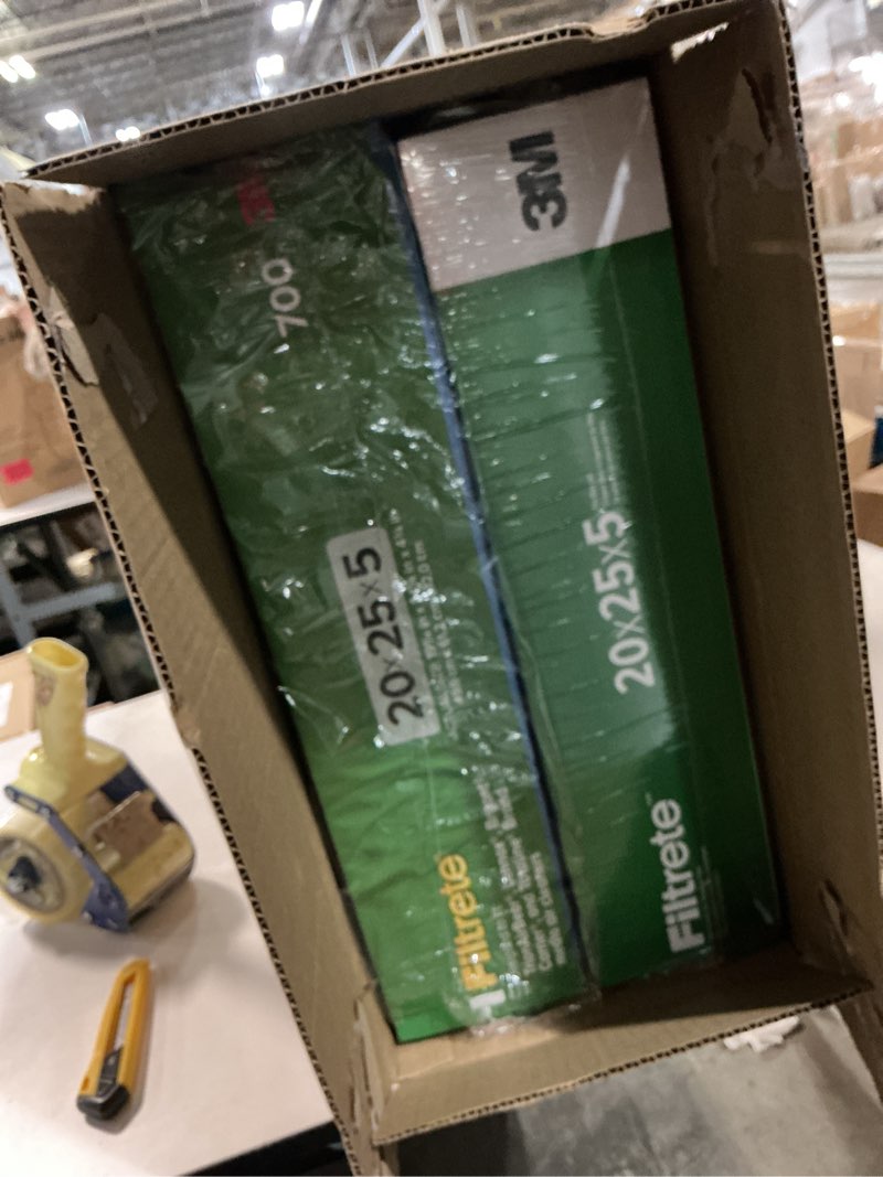 Condition photo showing New/Like New for Filtrete 20x25x5 AC Furnace Air Filter, MPR 700, MERV 8, Fits Trion Air Bear & Carrier, Dust, Pollen & Pet Dander Reduction, 2-Pack (actual size 19.56 x 24.13 x 4.75 in)