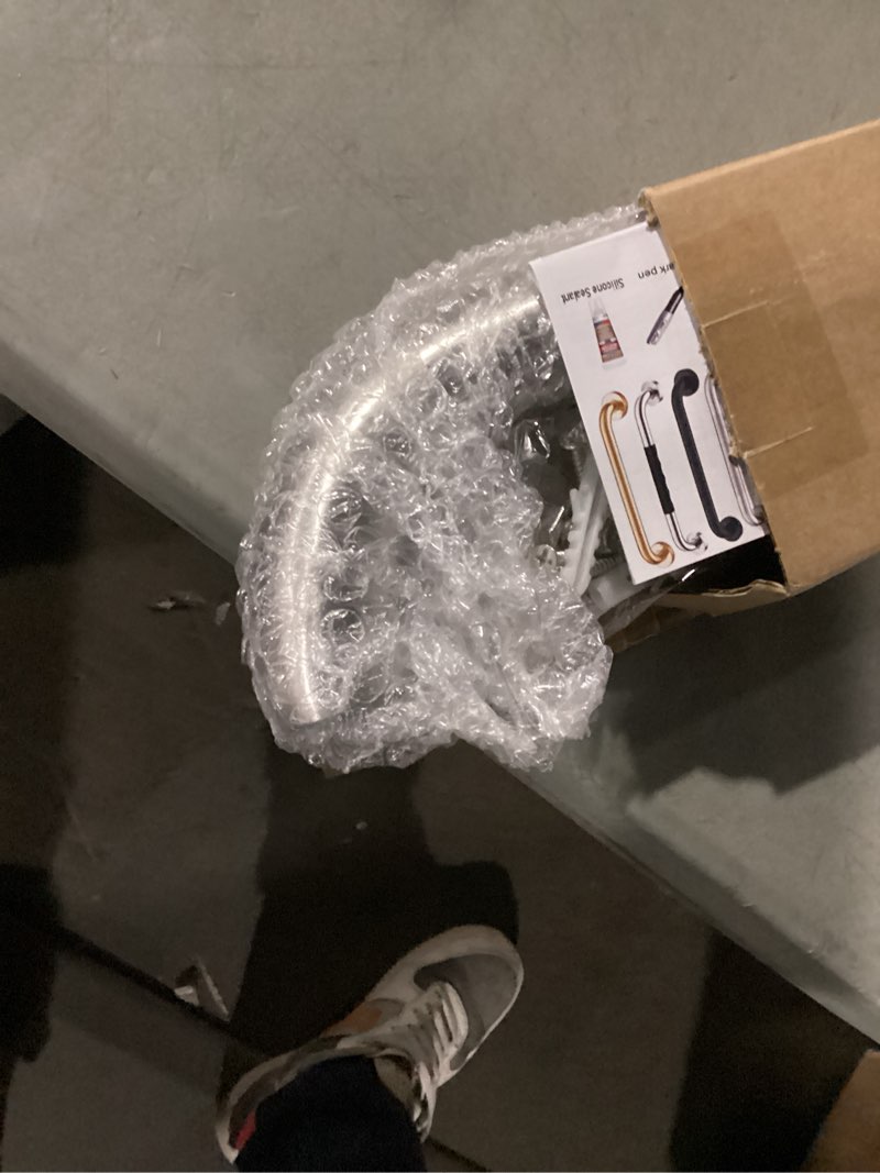 Shower Grab Bar 20 Inch, iHansee Brushed Nickel Bathroom Grab Bar w/Anti-Slip Knurled Grip, Stainles