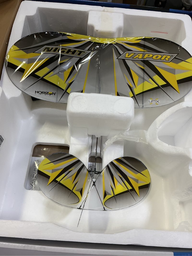 Condition photo showing As Is for E-flite RC Airplane UMX Night Vapor RTF to Fly is Included with AS3X and Safe Select EFLU1300 Ready-To-Fly