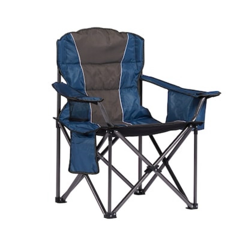 style selections polyester blue and gray folding camping chair carrying strap/handle included