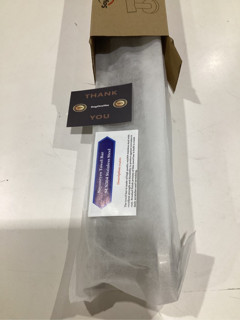 Condition photo showing As Is for 18 Inch Bathroom Towel Bar Brushed Nickel – SUS304 Stainless Steel Wall Mounted Towel Rod, Rustproof Hand Towel Bar, Modern Bathroom Towel Rack, Towel Racks for Bathroom Wall Mounted 18 Inch Brushed Nickel