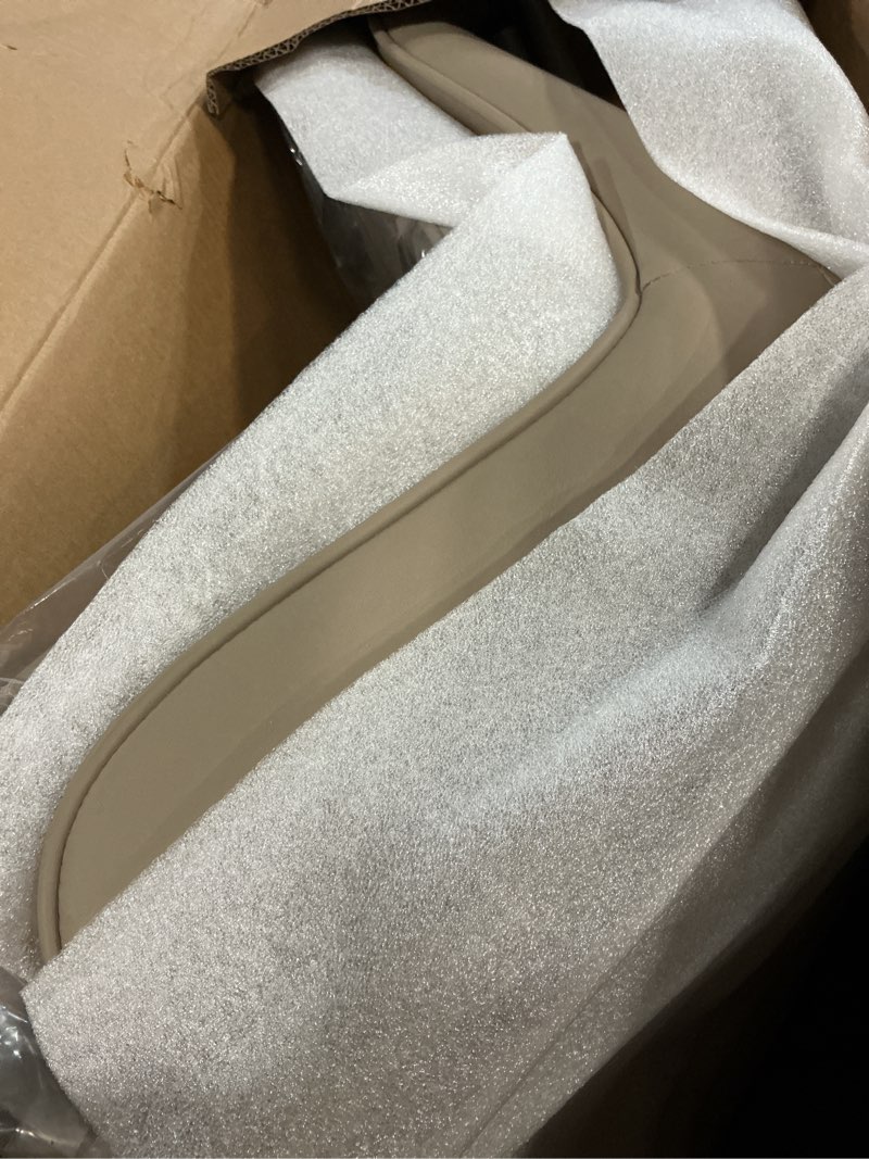 Condition photo showing Good Condition for YOUNUOKE Mid-Century Modern Dining Chairs Set of 2, Khaki PU Leather Upholstered Kitchen Chairs with Khaki Metal Legs, Armless Accent Chair for Dining Room, Guest Reception Room All Khaki