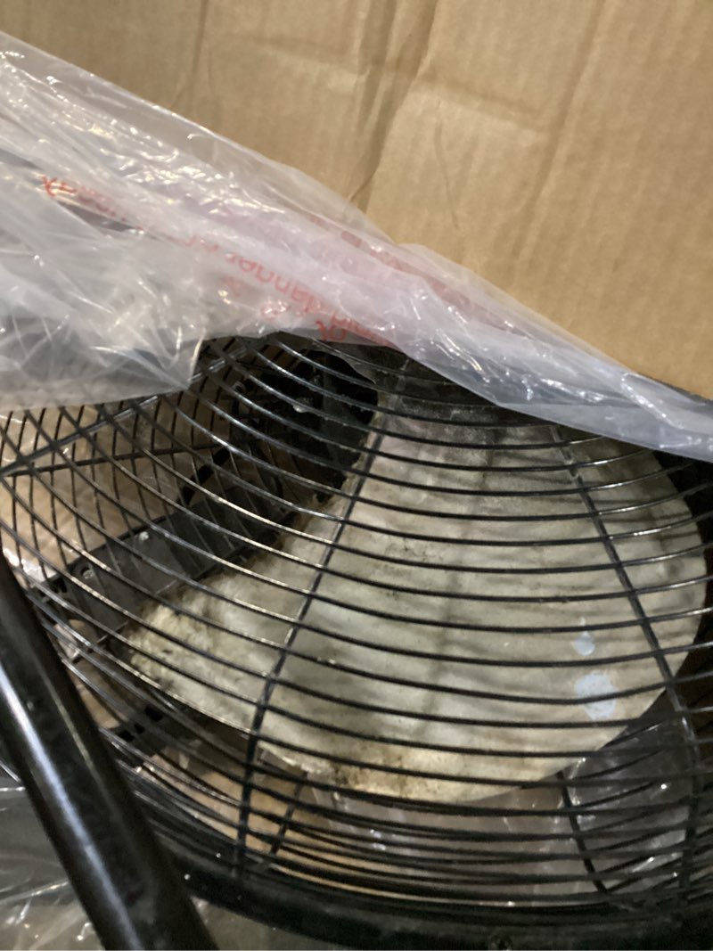 Condition photo showing As Is for mainstays sfc1-500b 20 in high velocity floor fan, black