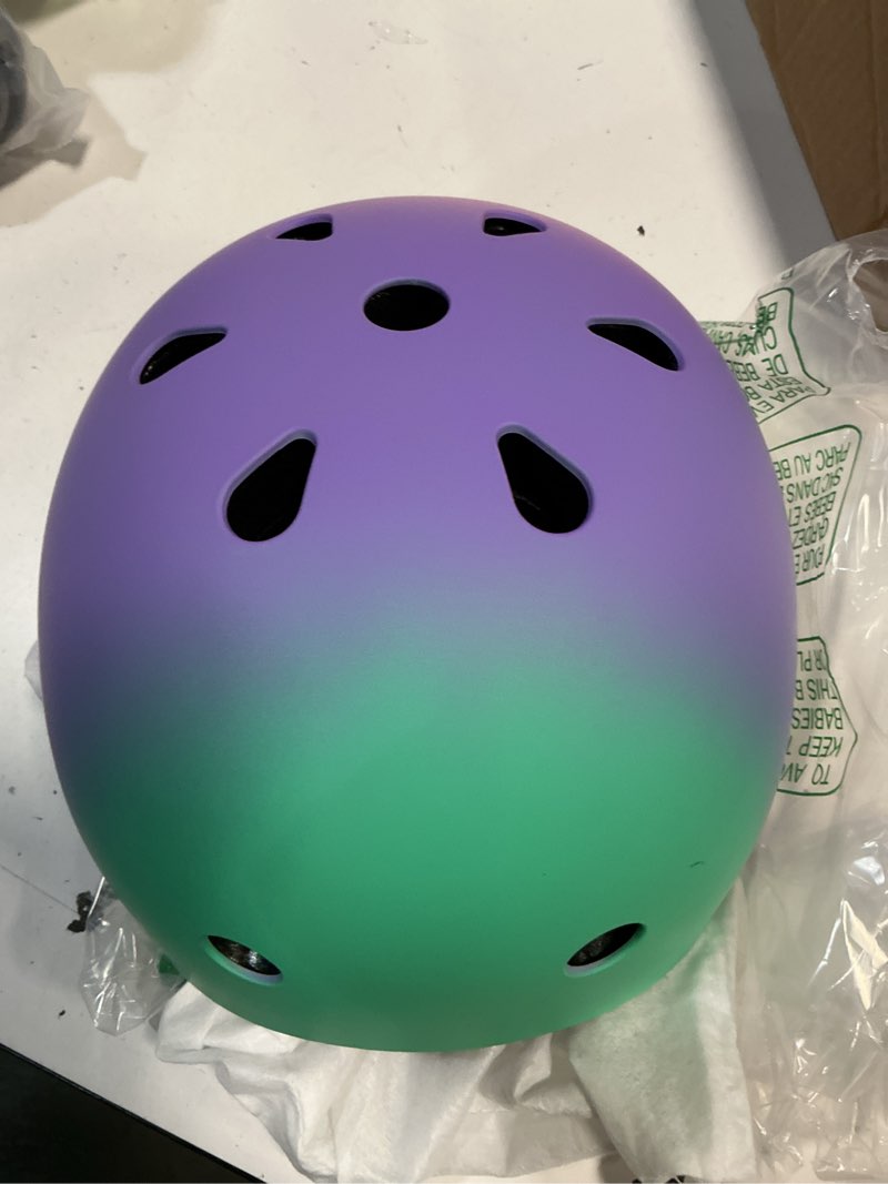 Condition photo showing Good Condition for color gradient adjustable kids bike helmet toddler helmets for 3-5-8-14 years kids girls boys youth bicycle helmet for scooter balance bike roller skating skateboard pink purple blue medium: 20.47"-22.83" / 8-14 year