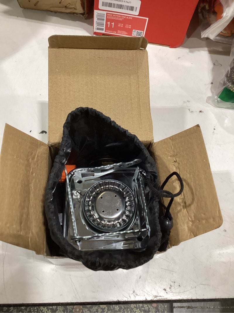 Condition photo showing Good Condition for camping stove, backpacking stove, foldable, portable, lightweight, piezo ignition, single burner adjustable, premium mini powerful and stable camp stove for hiking picnic, 1+2+1+1pcs