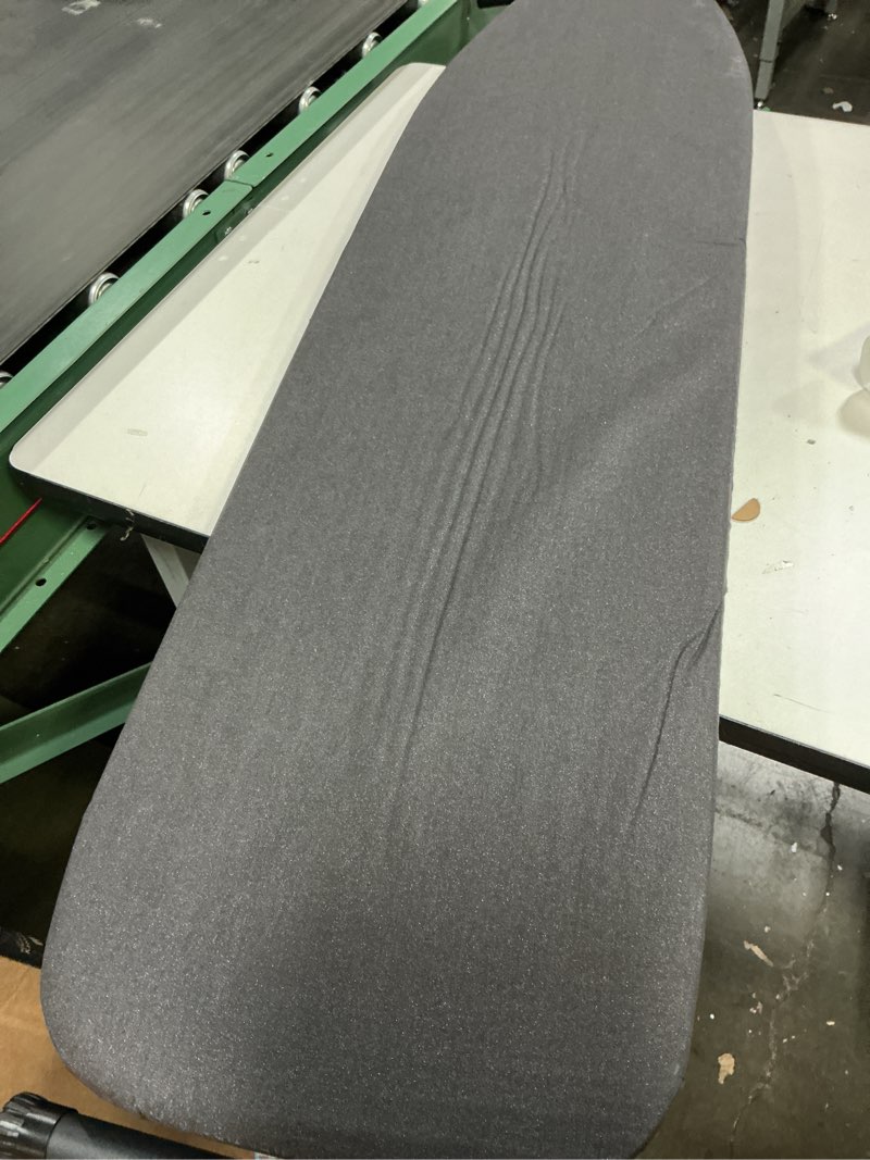 Condition photo showing As Is for KINGBOARD Ironing Board, Compact Iron Board Full Size with Extra Thick Cover, 7 Adjustable Heights Stand with Hanger and Iron Rest, Large Heavy Duty Ironing Board with Storage Tray, 13x43 Black similar