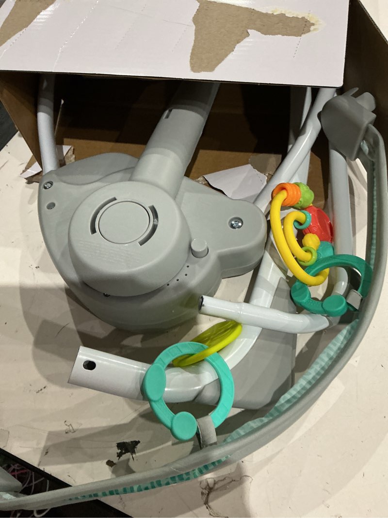 Condition photo showing As Is for bright starts playful paradise portable compact automatic baby swing with music, unisex, newborn +