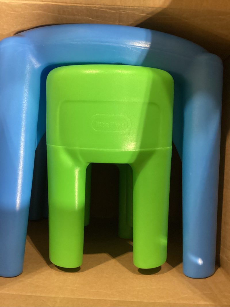 little tikes bright 'n bold table & chairs, green/blue, 24 x 24 x 18