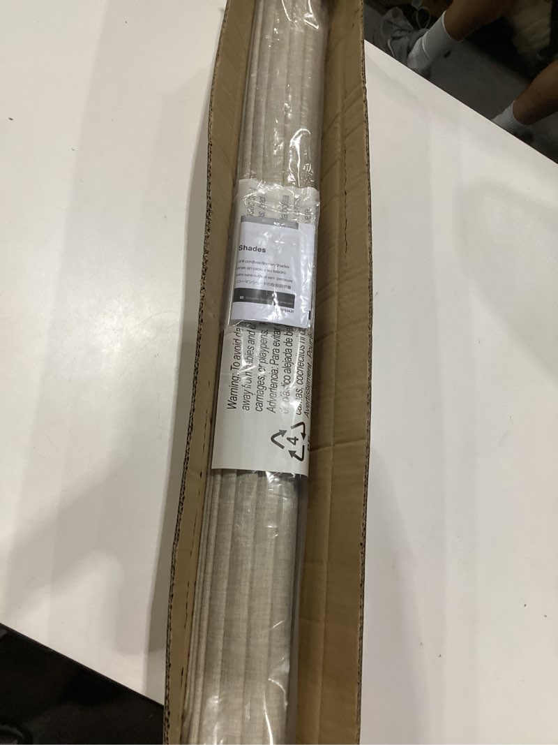 Condition photo showing New/Like New for lazblinds no tools no drill cordless roman shades for windows, blackout thermal insulated uv blocking window blinds, lightweight fabric blinds for indoor windows, 34" w x 60" h, blackout - beige beige 34" w × 60" h