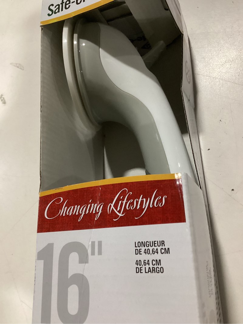 Condition photo showing Good Condition for Safe-er-Grip Changing Lifestyles Suction Cup Grab Bars For Bathtubs & Showers; Safety Bathroom Assist Handle, White & Grey, 16 Inches White/Grey 16 inch (Pack of 1)
