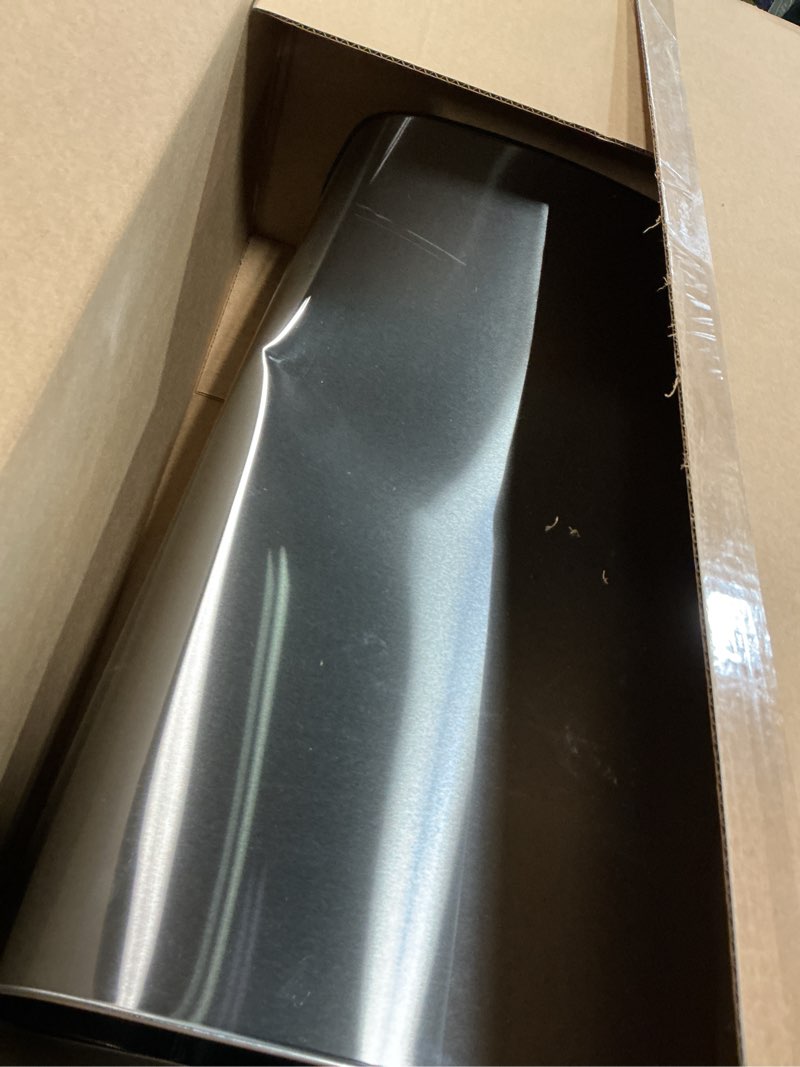 Condition photo showing As Is for iTouchless 24 Gallon / 91L Sensor 2.0 Trash Can with Lid Commercial Grade Automatic Stainless Steel Touchless Garbage Bin, AbsorbX Odor Filter, Battery or AC Power, for Restaurant, Lobby, Home Office